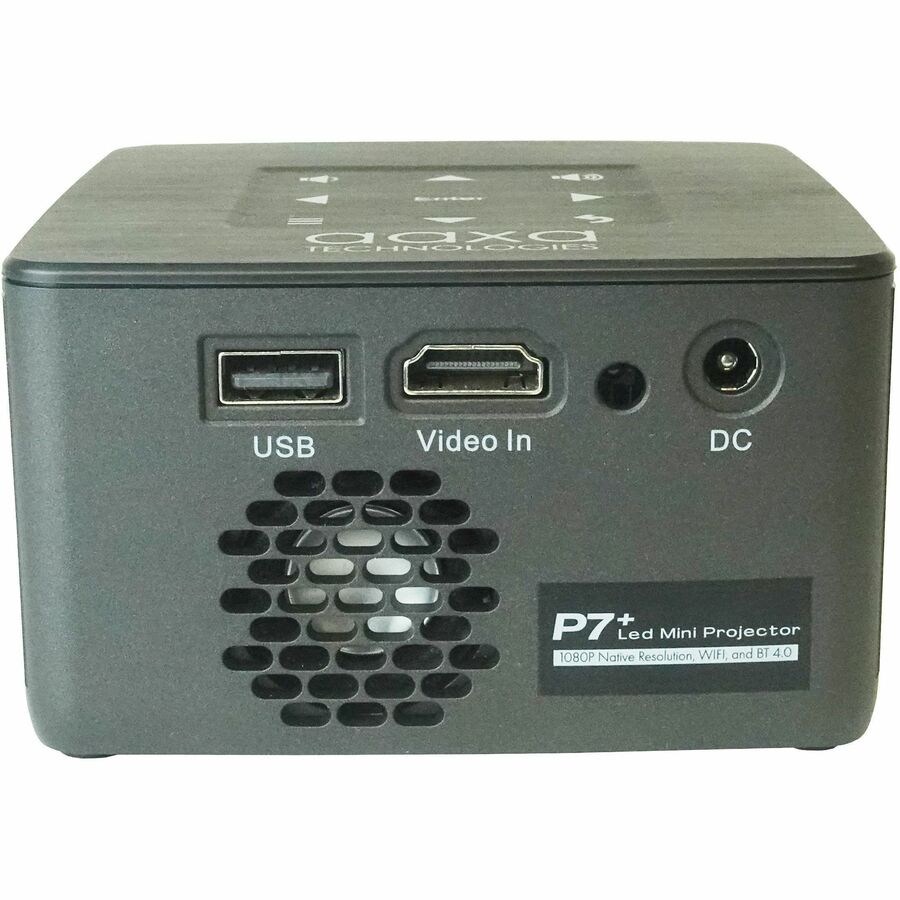 AAXA Technologies P7+ DLP Projector - 16:9 - Portable - Gray Black - 1920 x 1080 - Front -
