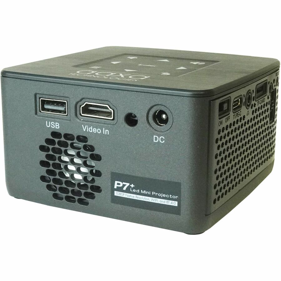AAXA Technologies P7+ DLP Projector - 16:9 - Portable - Gray Black - 1920 x 1080 - Front -