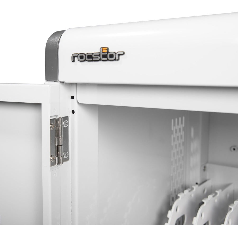 AC Charging Cart Up to 32 Devices - Rocstor Volt V32 Steel Enclosure Notebook Chromebook Charging Station VT0V32-01