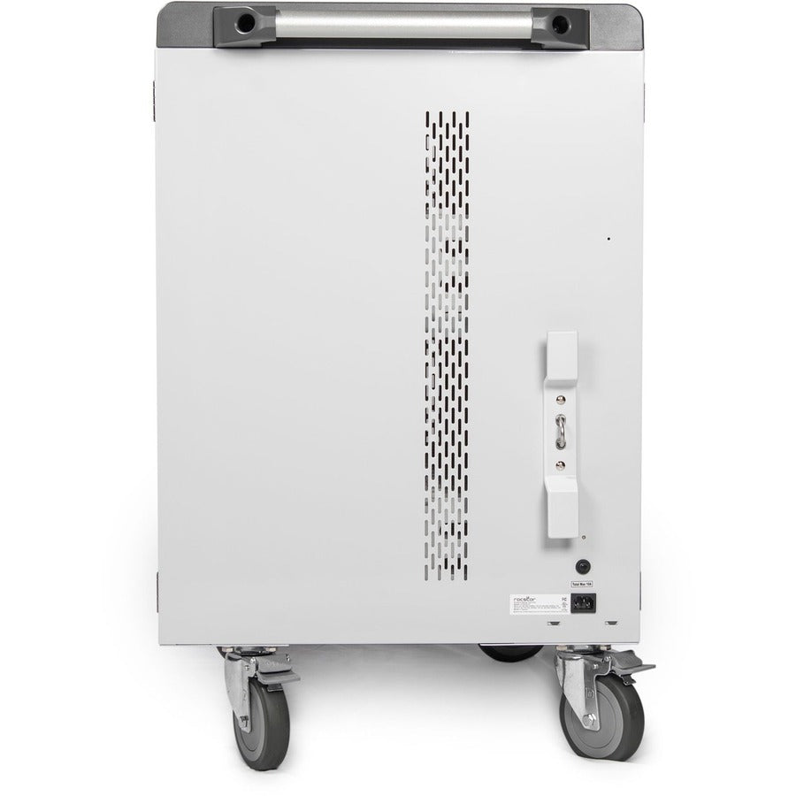 AC Charging Cart Up to 32 Devices - Rocstor Volt V32 Steel Enclosure Notebook Chromebook Charging Station VT0V32-01
