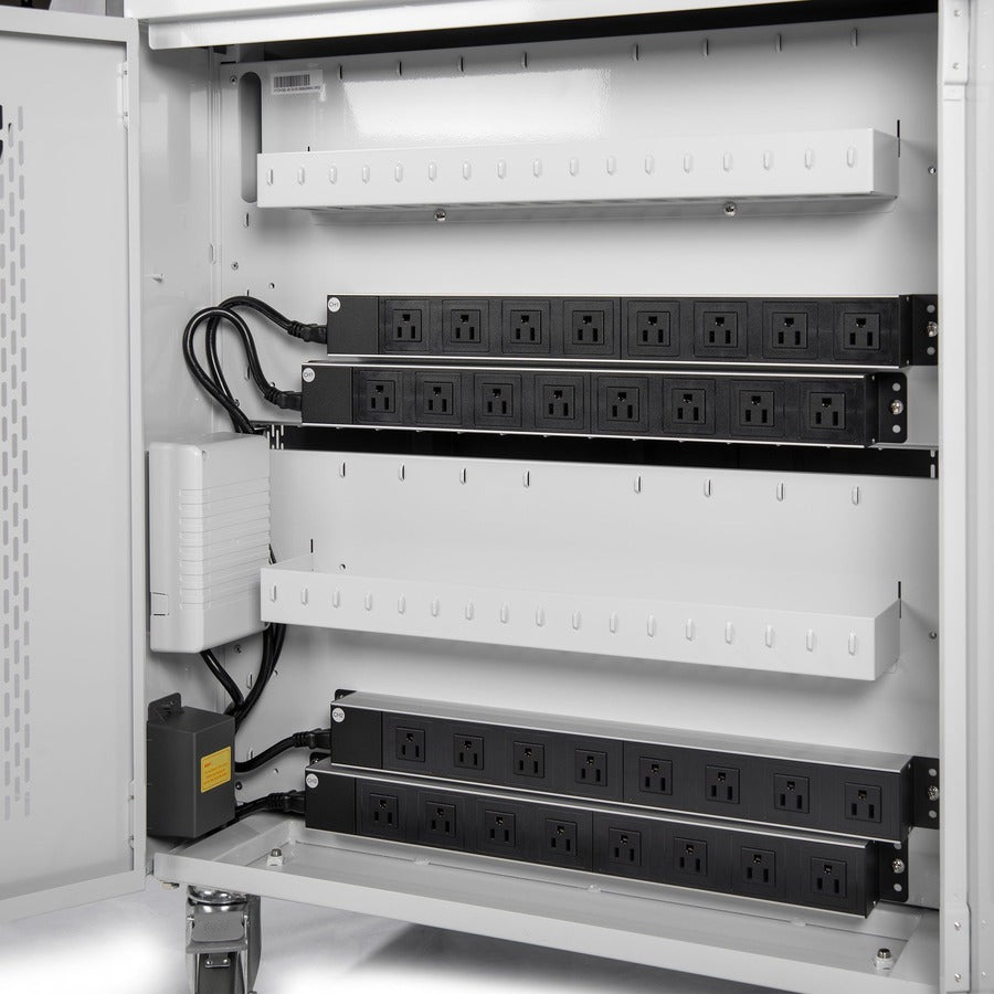 AC Charging Cart Up to 32 Devices - Rocstor Volt V32 Steel Enclosure Notebook Chromebook Charging Station VT0V32-01