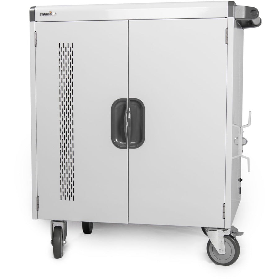 AC Charging Cart Up to 32 Devices - Rocstor Volt V32 Steel Enclosure Notebook Chromebook Charging Station VT0V32-01