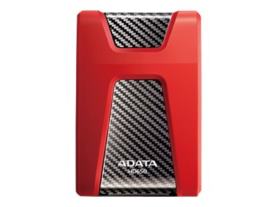 ADATA DashDrive Durable HD650 - Hard drive - 2 TB - external (portable) - 2.5 - USB 3.1 - 256-bit AES - red"