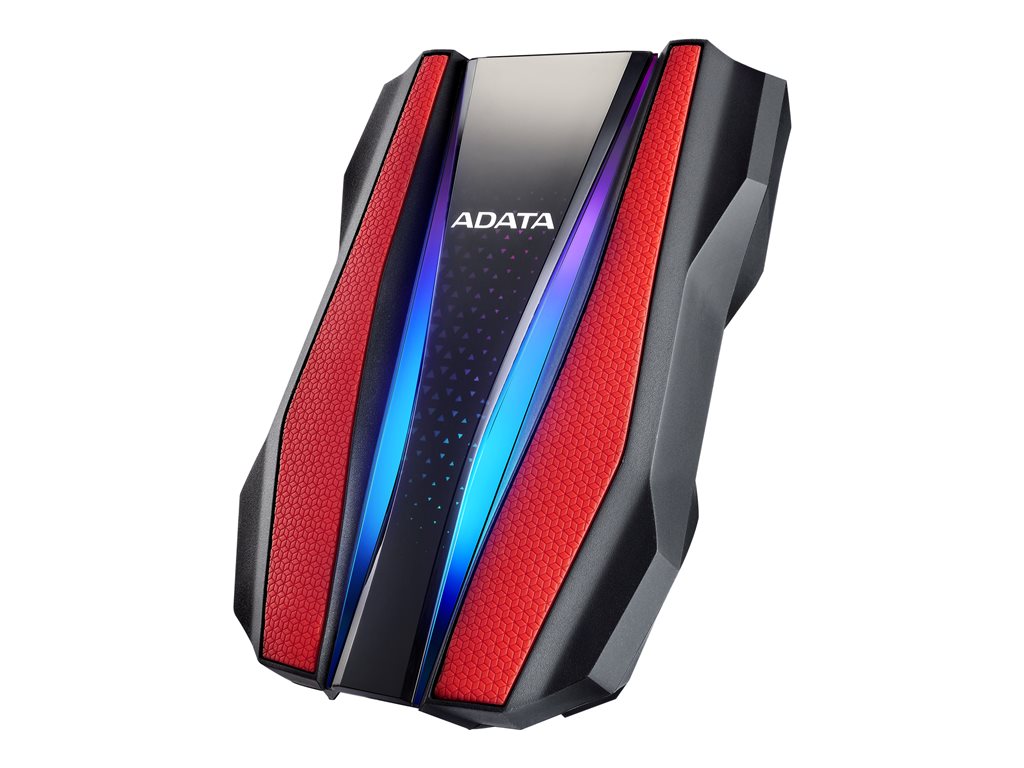 ADATA HD770G - Hard drive - encrypted - 2 TB - external (portable) - USB 3.2 Gen 1 - 256-bit AES - red