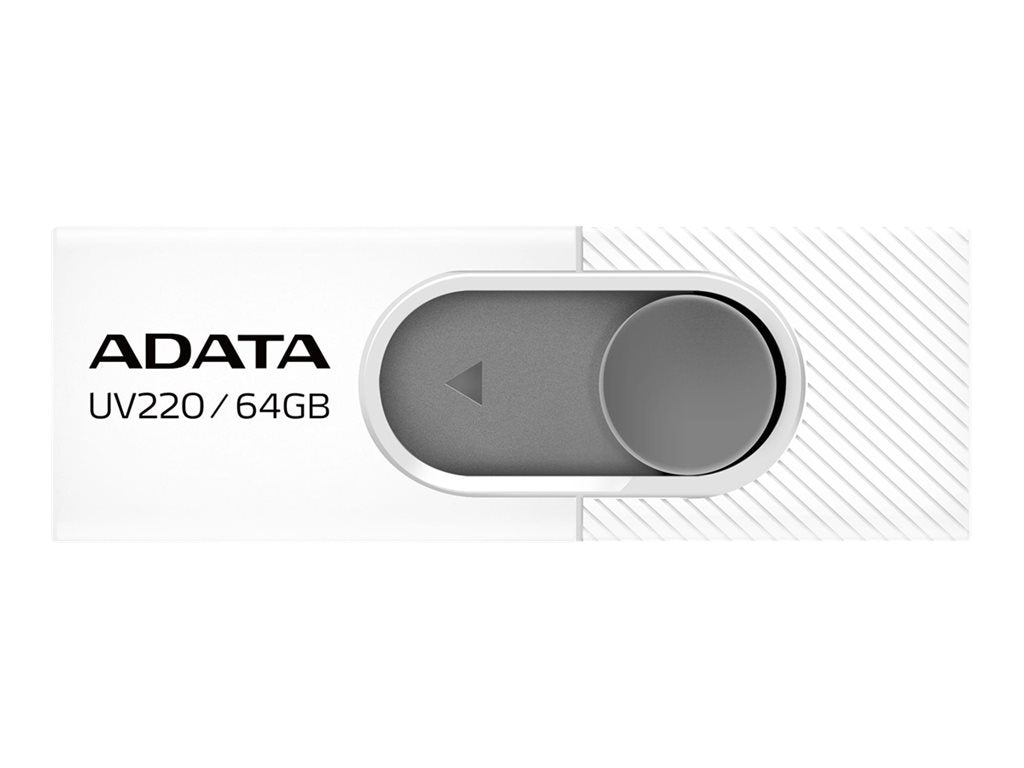 ADATA UV220 - USB flash drive - 64 GB - USB 2.0 - white/gray