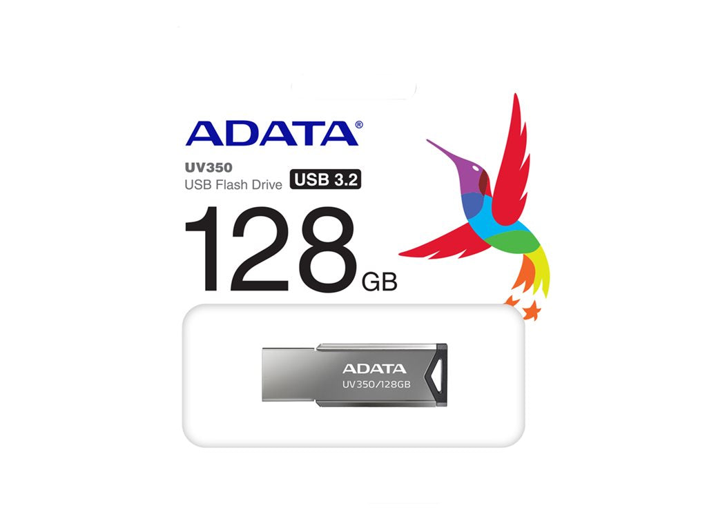 ADATA UV350 - USB flash drive - 128 GB - USB 3.2 Gen 1 - silver