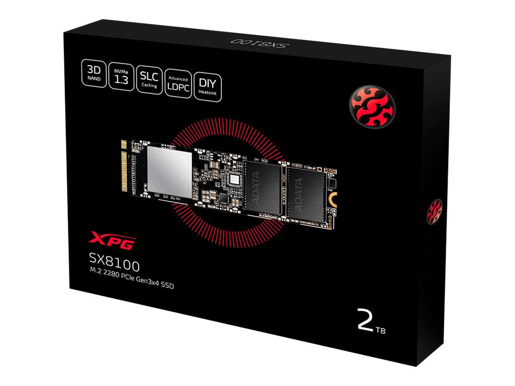 ADATA XPG SX8100 - SSD - 2 TB - external - M.2 2280 - PCIe 3.0 x4 - 256-bit AES
