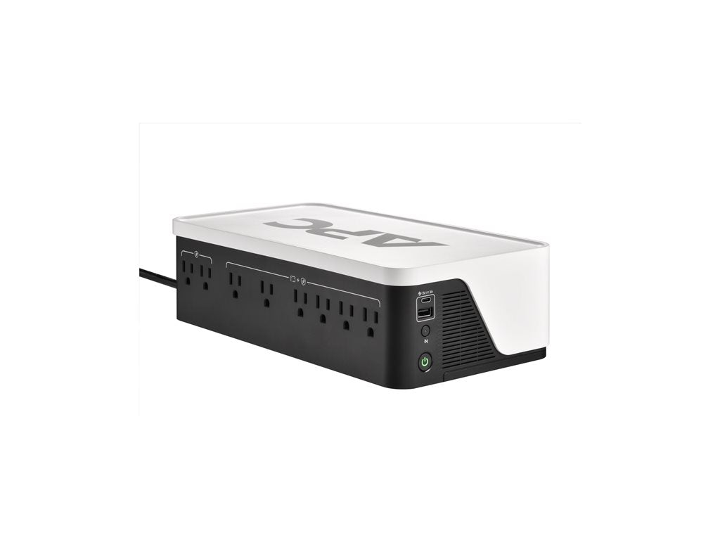 APC Back-UPS BE1050G3 - UPS - USB-C + USB-A - AC 120 V - 600 Watt - 1050 VA - output connectors: 8 - black and white