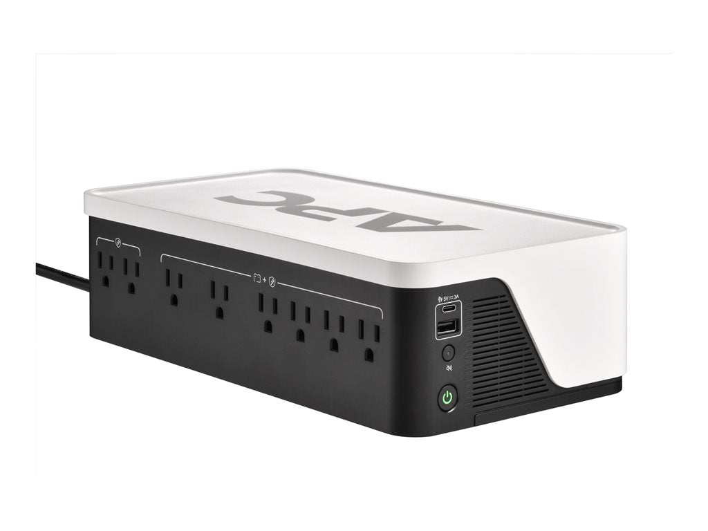 APC Back-UPS BE1050G3 - UPS - USB-C + USB-A - AC 120 V - 600 Watt - 1050 VA - output connectors: 8 - black and white