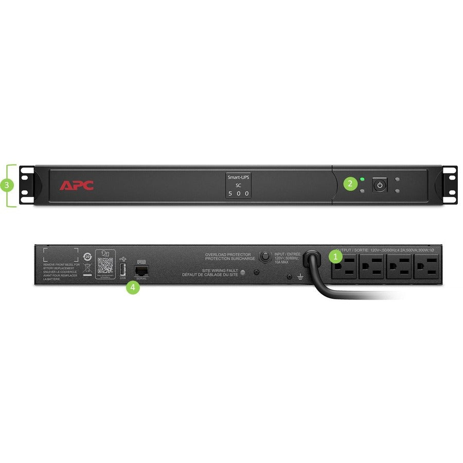 APC Smart-UPS 500VA Rackmount 1U - Reliable Server Power Backup | TecISoft SC500RM1U