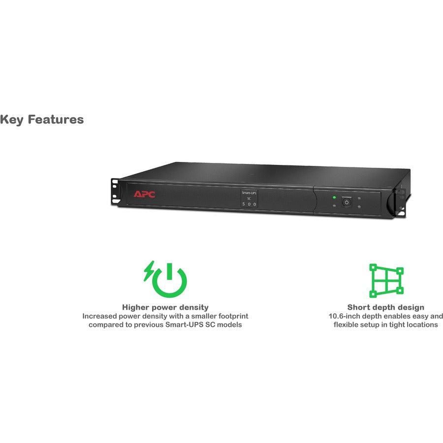 APC Smart-UPS 500VA Rackmount 1U - Reliable Server Power Backup | TecISoft SC500RM1U