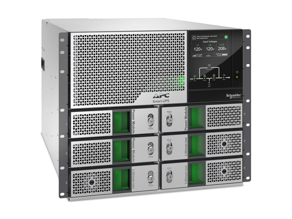 APC Smart-UPS Modular Ultra - UPS (rack-mountable) - on-line, n+1 redundant, touchscreen, network management card - AC 208/240 SRYL15K20RMXLT