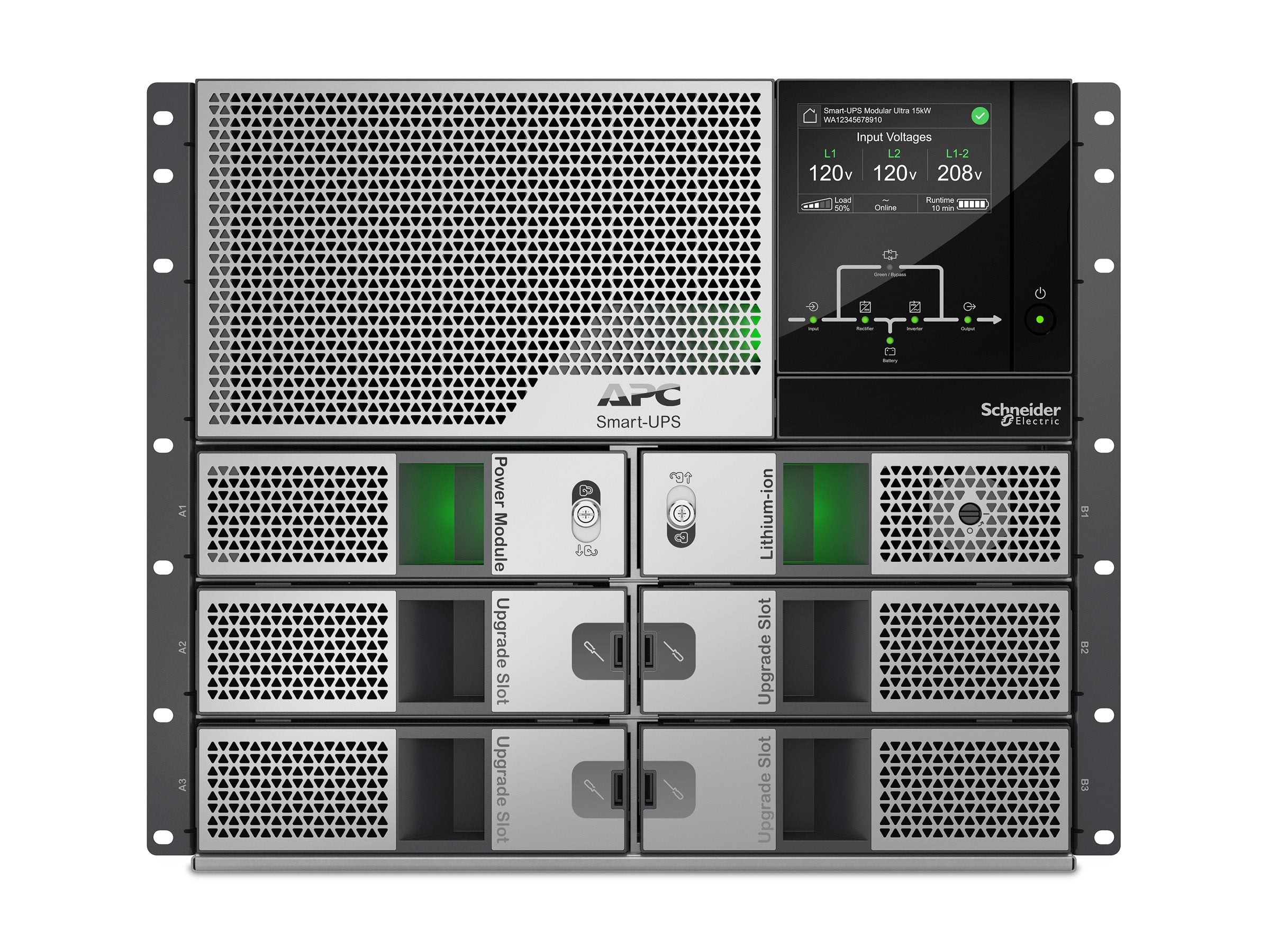 APC Smart-UPS Modular Ultra - UPS (rack-mountable) - on-line, n+1 redundant, touchscreen, network management card - AC 208/240 SRYL5K15RMXLT