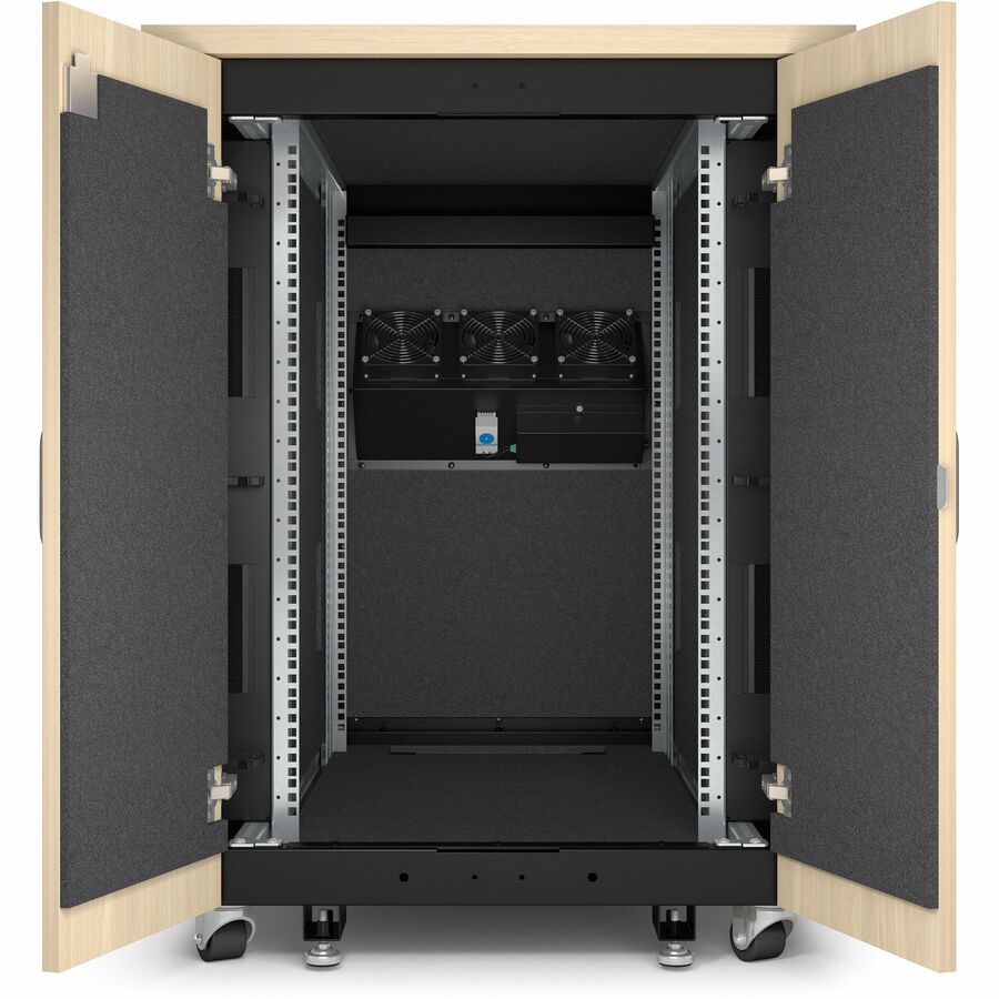 APC by Schneider Electric NetShelter Soundproof, 17U, Server Rack Enclosure, 120V, Maple