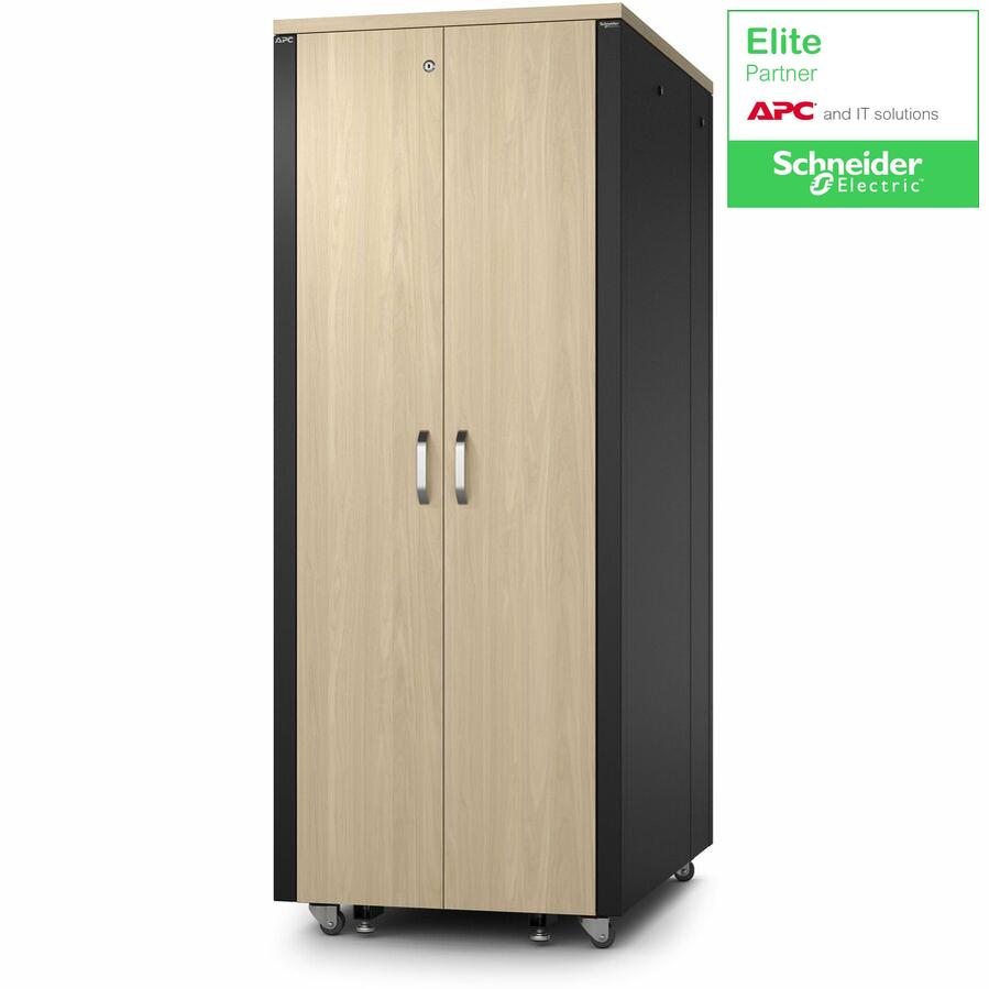 APC by Schneider Electric NetShelter Soundproof, 38U, Server Rack Enclosure, 120V, Maple