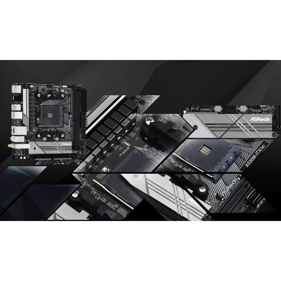 ASRock A520M-ITX/ac Desktop Motherboard - AMD A520 Chipset - Socket AM4 - Mini ITX