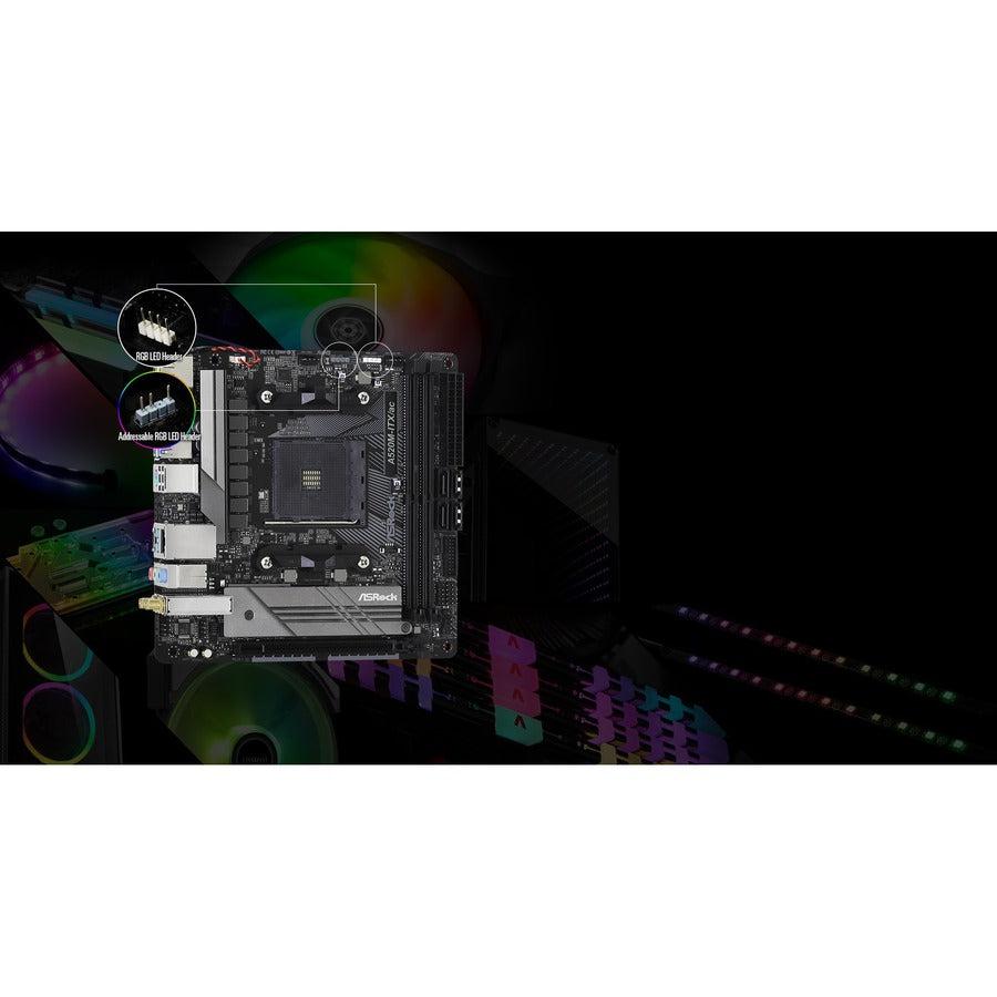 ASRock A520M-ITX/ac Desktop Motherboard - AMD A520 Chipset - Socket AM4 - Mini ITX