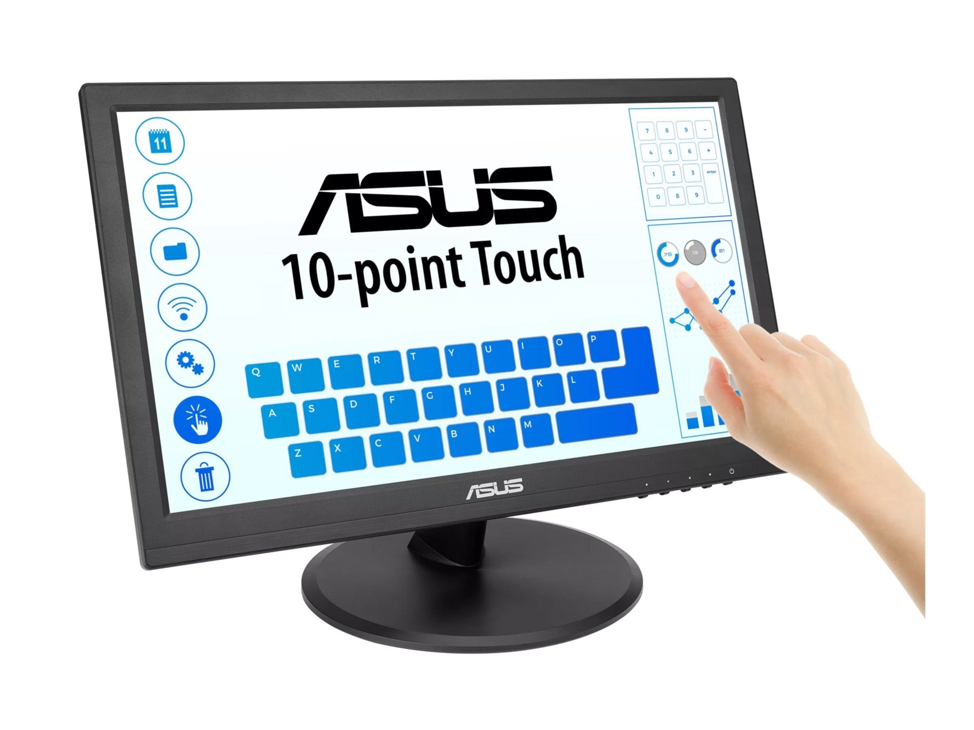 ASUS 15.6" Full HD Touch Monitor VT169HE – 10-Point Multi-Touch, VESA Mountable