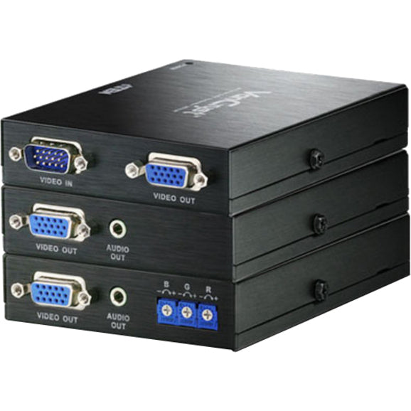 ATEN A/V Over Cat 5 Extender-TAA Compliant - 1 Input Device - 2 Output Device - 984.25 ft