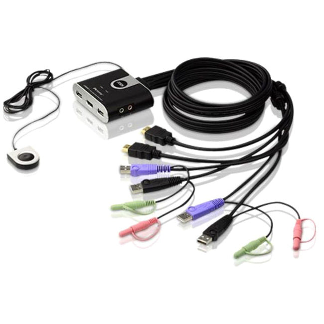 ATEN CS692 2-Port USB HDMI KVM Switch - Audio-Enabled Video DynaSync | TechSoft