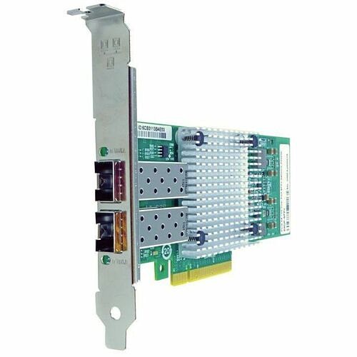 AXIOM 10Gbs Dual Port SFP+ PCIe x8 NIC with Transceivers for QLogic Servers