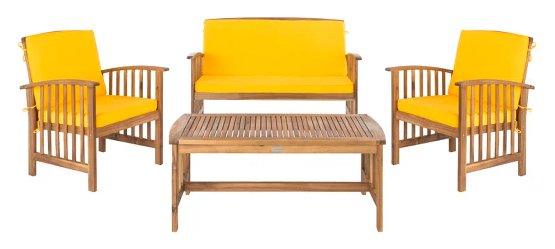 Acacia 4 Person Patio Conversation Set With Cushions