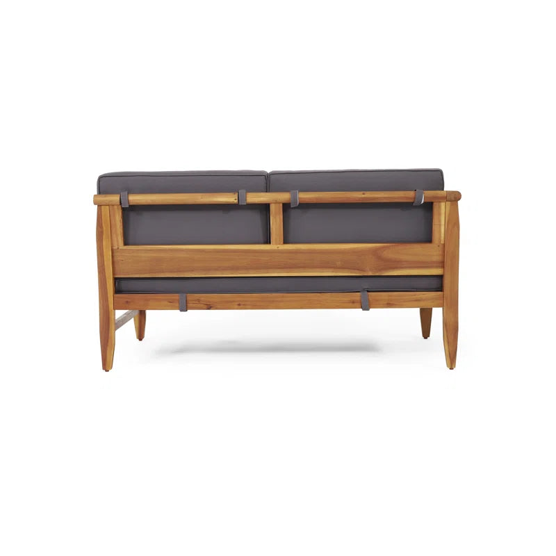Acacia Wood Five Person Modular Patio Conversation Cushions