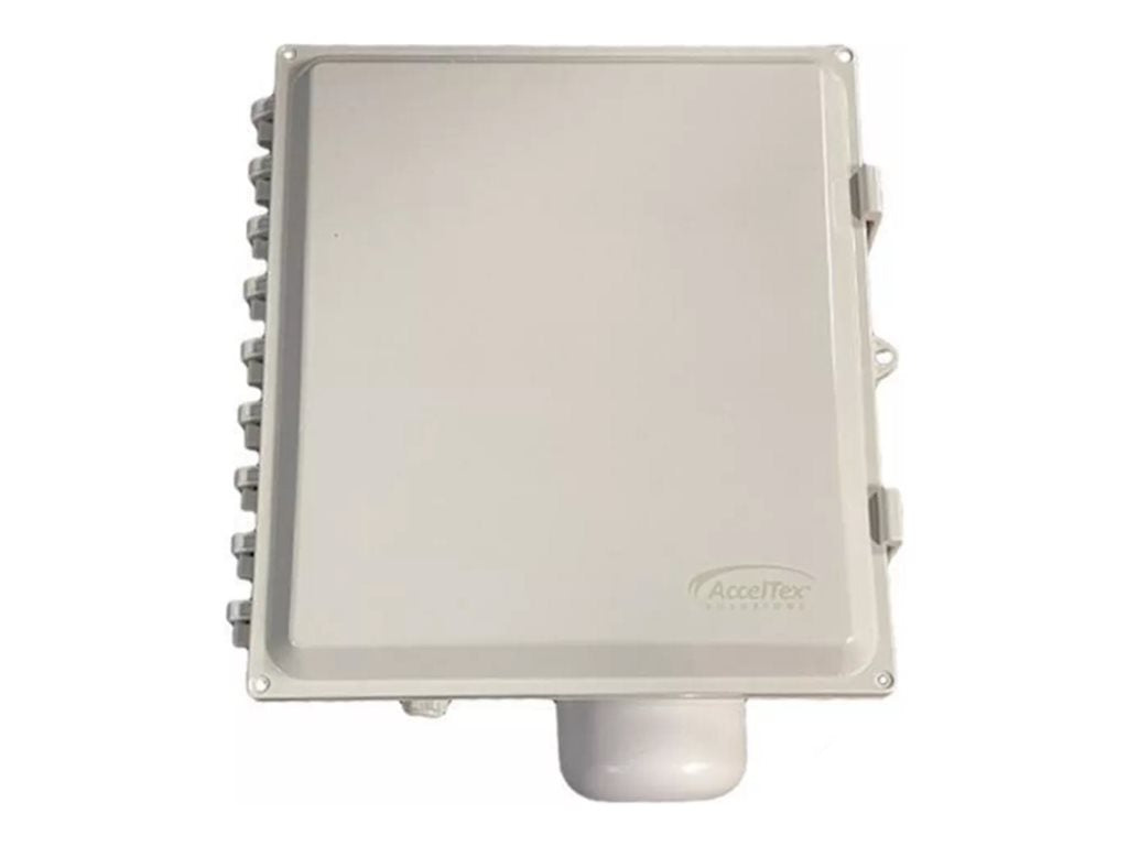 AccelTex Solutions - Network device enclosure - 12x10x6, solid latch, integrated 4 lead, RPSMA - indoor, outdoor - integrated ATS-00156