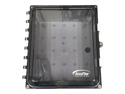 AccelTex Solutions - Network device enclosure - 14x12x6, polycarbonate, with clear door, key lock and 4 RPTNC holes - indoor, ATS-00270