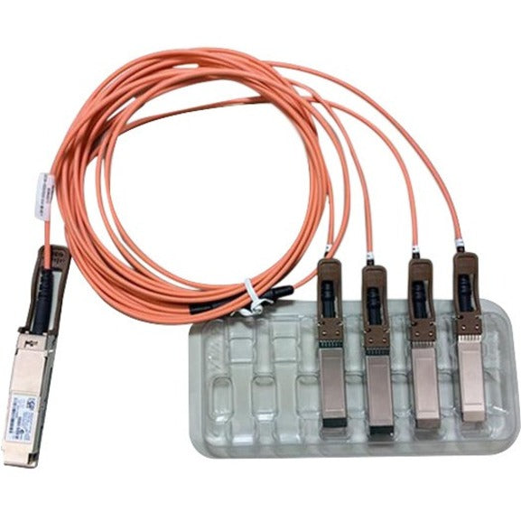 Accortec 40GBase-AOC QSFP to 4 SFP+ Active Optical Breakout Cable, 3-meter QSFP-4X10G-AOC3M-ACC