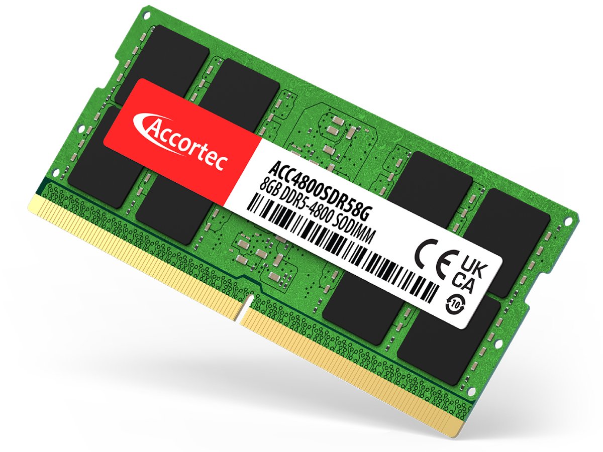 Accortec 8GB DDR5-4800MHz Non-ECC SODIMM Laptop Memory Upgrade