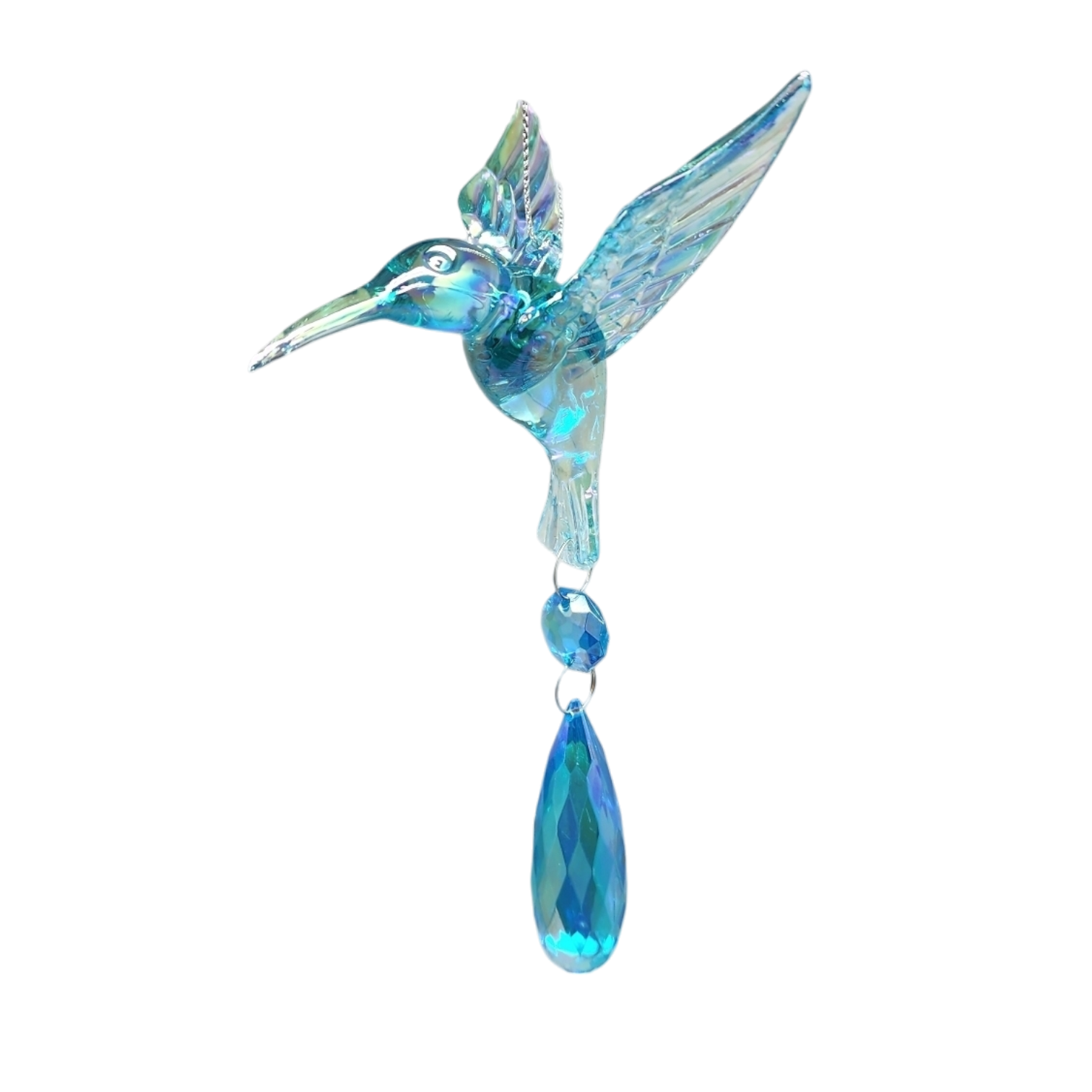 Acrylic Iridescent Hummingbird Ornament -