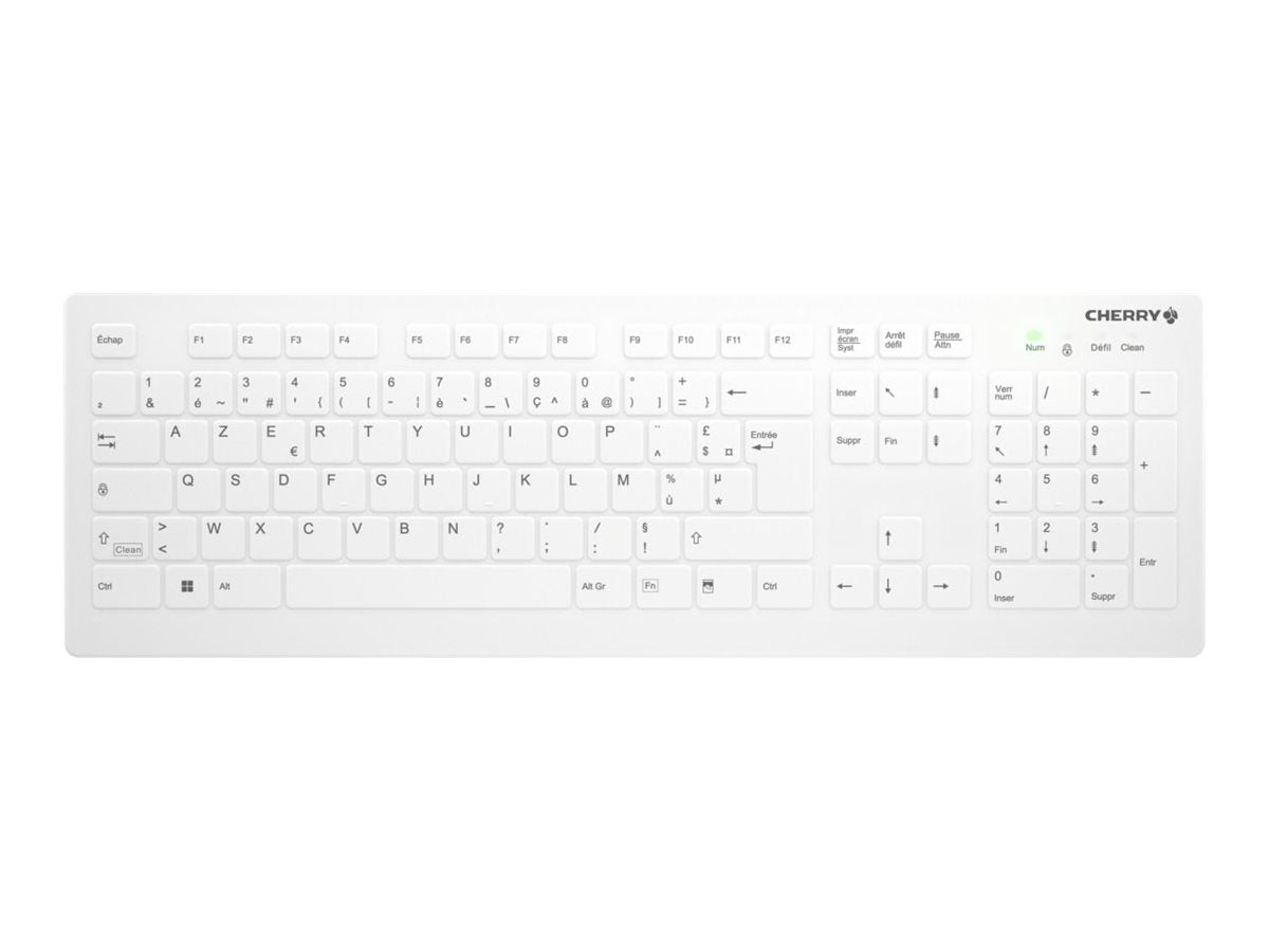 Active Key AK-C8112 - Keyboard - wipe disinfection, flat key profile, IP68 - wireless - 2.4 GHz - AZERTY - French - white AK-C8112-FUS-W/FR