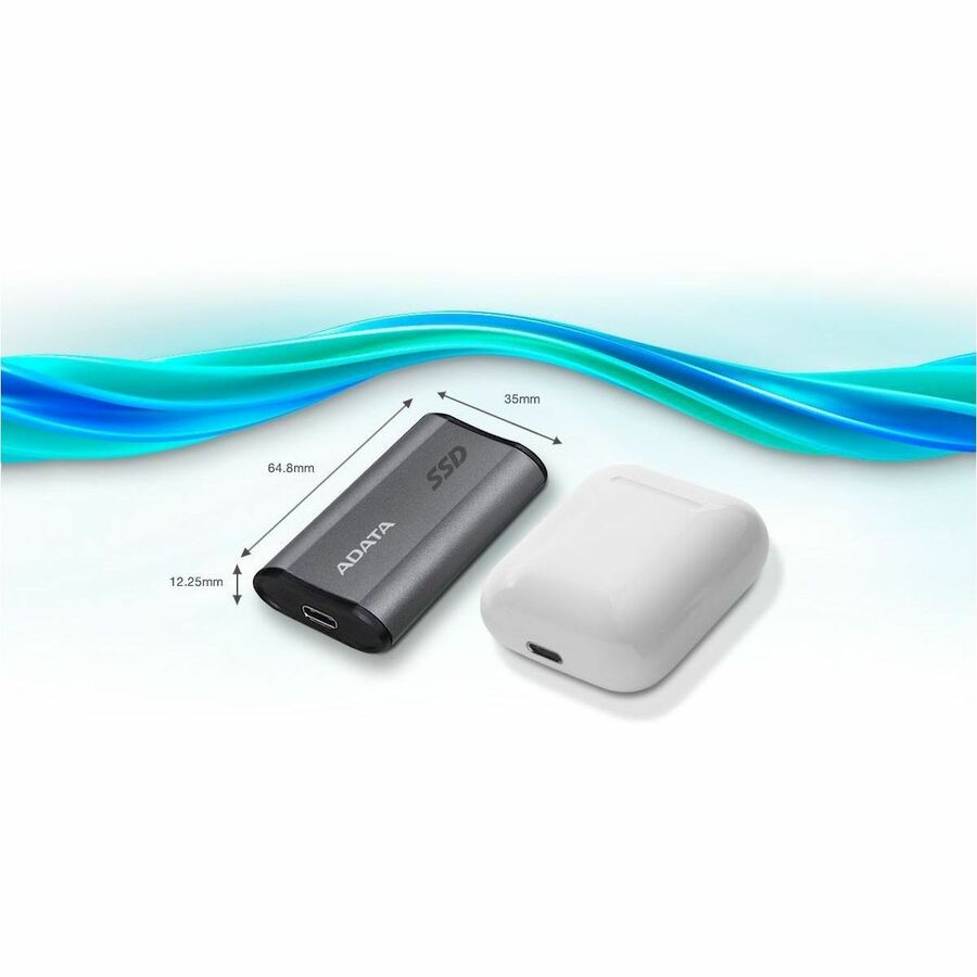 Adata Elite SE880 AELI-SE880-1TCGY 1 TB Portable Solid State Drive - External - Titanium