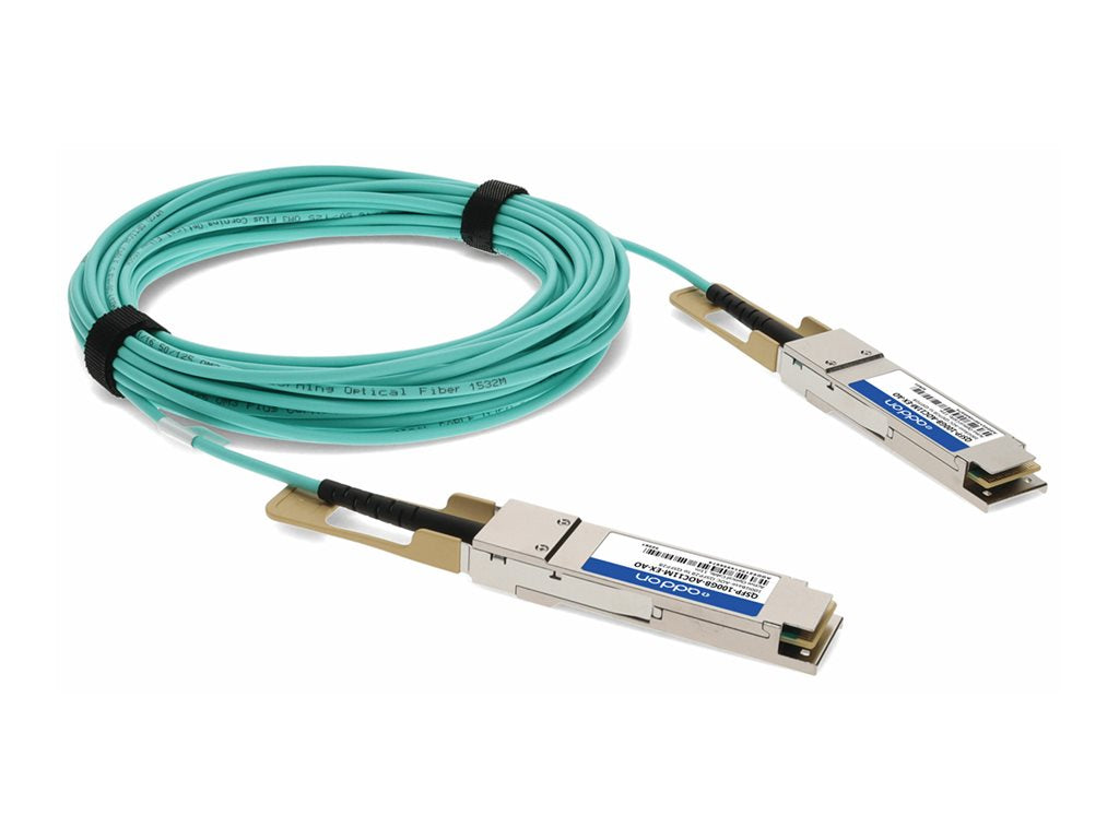 AddOn - 100GBase-AOC direct attach cable - TAA Compliant - QSFP28 to QSFP28 - 11 m - fiber optic - Active Optical Cable