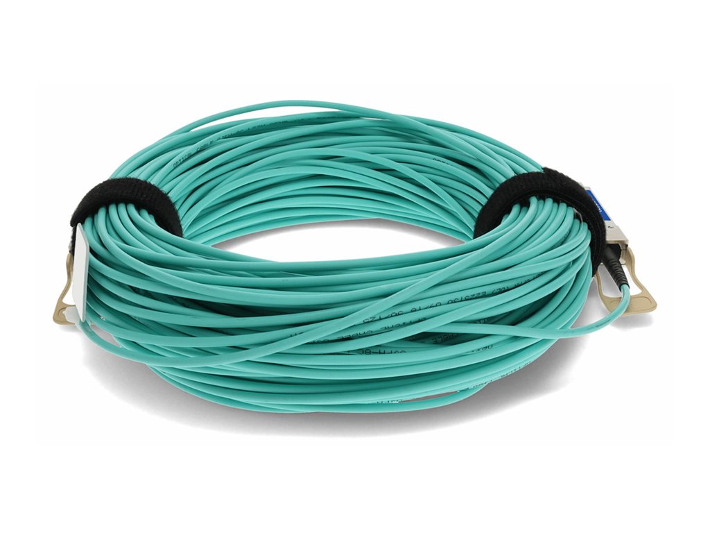 AddOn - 100GBase-AOC direct attach cable - TAA Compliant - QSFP28 to QSFP28 - 35 m - fiber optic - active - aqua