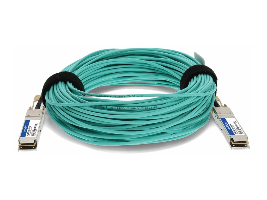 AddOn - 100GBase-AOC direct attach cable - TAA Compliant - QSFP28 to QSFP28 - 35 m - fiber optic - active - aqua