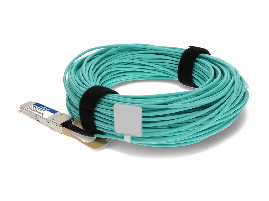 AddOn - 100GBase-AOC direct attach cable - TAA Compliant - QSFP28 to QSFP28 - 35 m - fiber optic - active - aqua