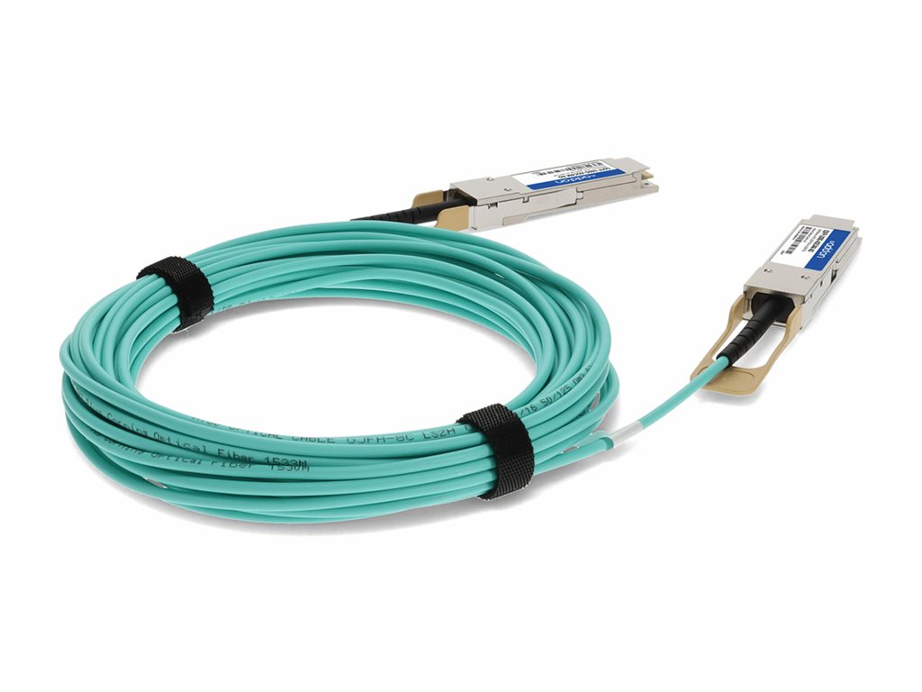 AddOn - 100GBase-AOC direct attach cable - TAA Compliant - QSFP28 to QSFP28 - 4 m - fiber optic - Active Optical Cable (AOC) QSFP-100G-AOC4M-AO