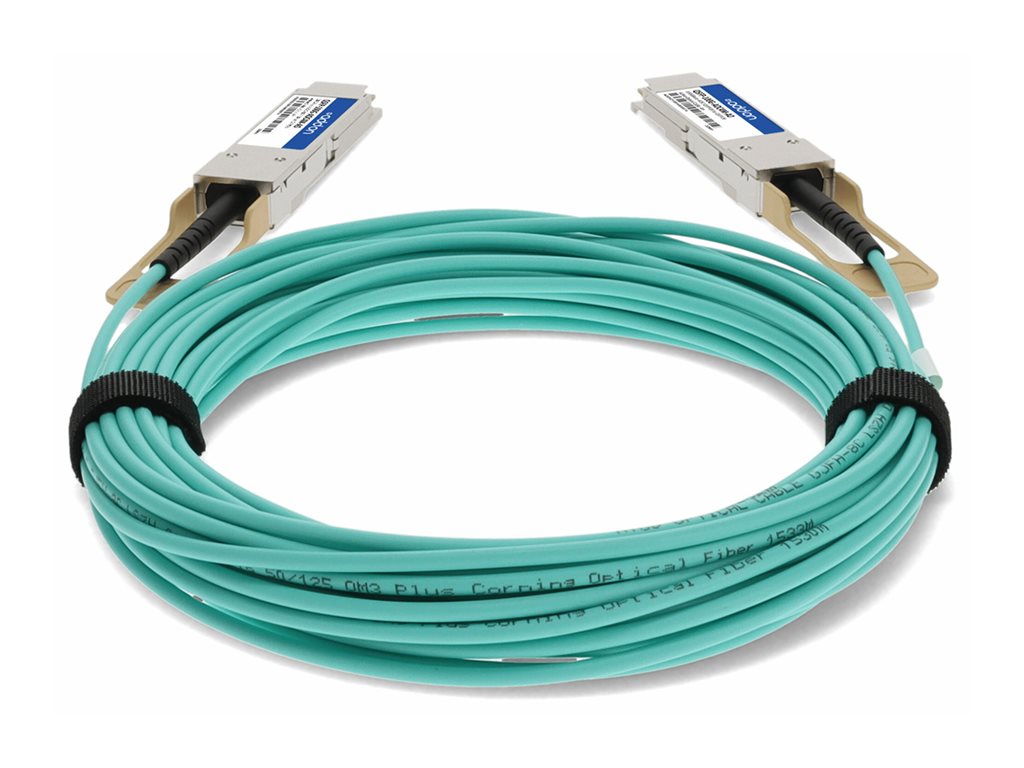 AddOn - 100GBase-AOC direct attach cable - TAA Compliant - QSFP28 to QSFP28 - 4 m - fiber optic - Active Optical Cable (AOC) QSFP-100G-AOC4M-AO
