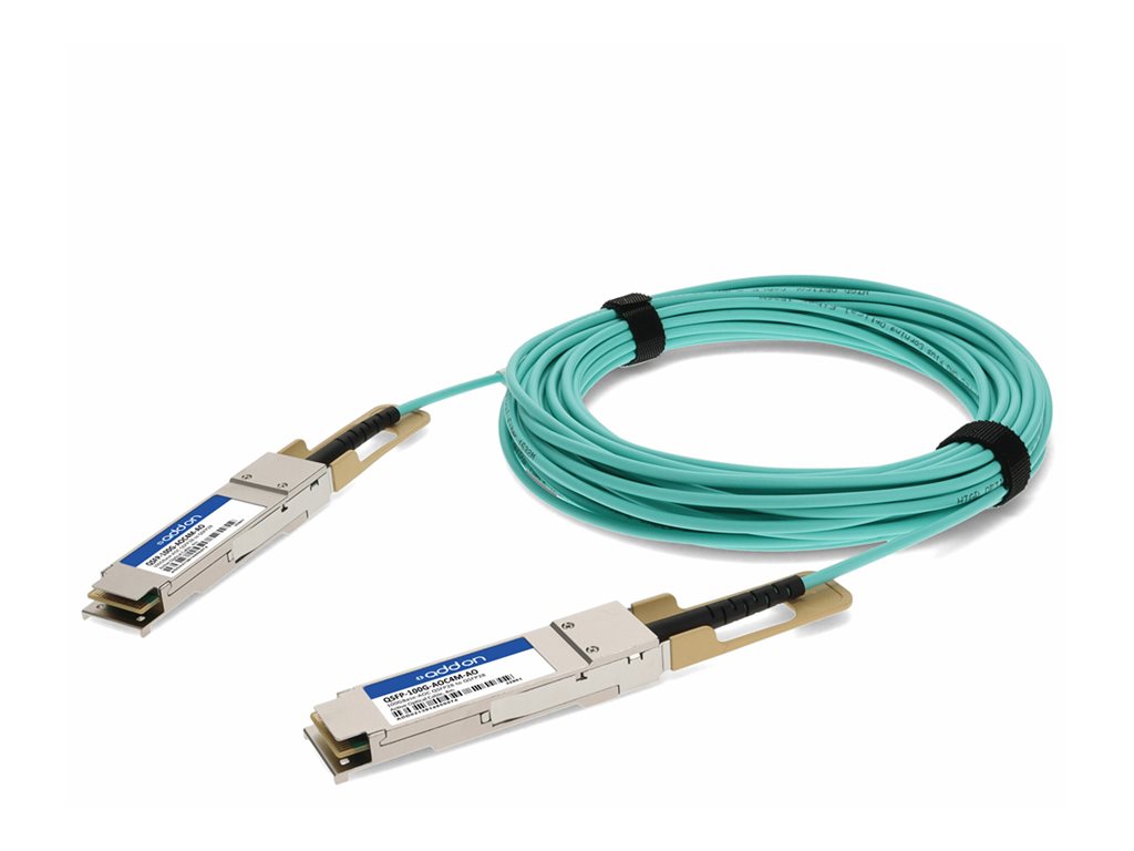 AddOn - 100GBase-AOC direct attach cable - TAA Compliant - QSFP28 to QSFP28 - 4 m - fiber optic - Active Optical Cable (AOC) QSFP-100G-AOC4M-AO