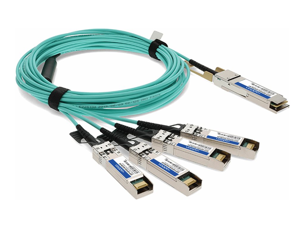 AddOn - 100GBase-AOC direct attach cable - TAA Compliant - QSFP28 to SFP28 - 2 m - fiber optic - active QSFP-4SFP25G-AOC2M-AO