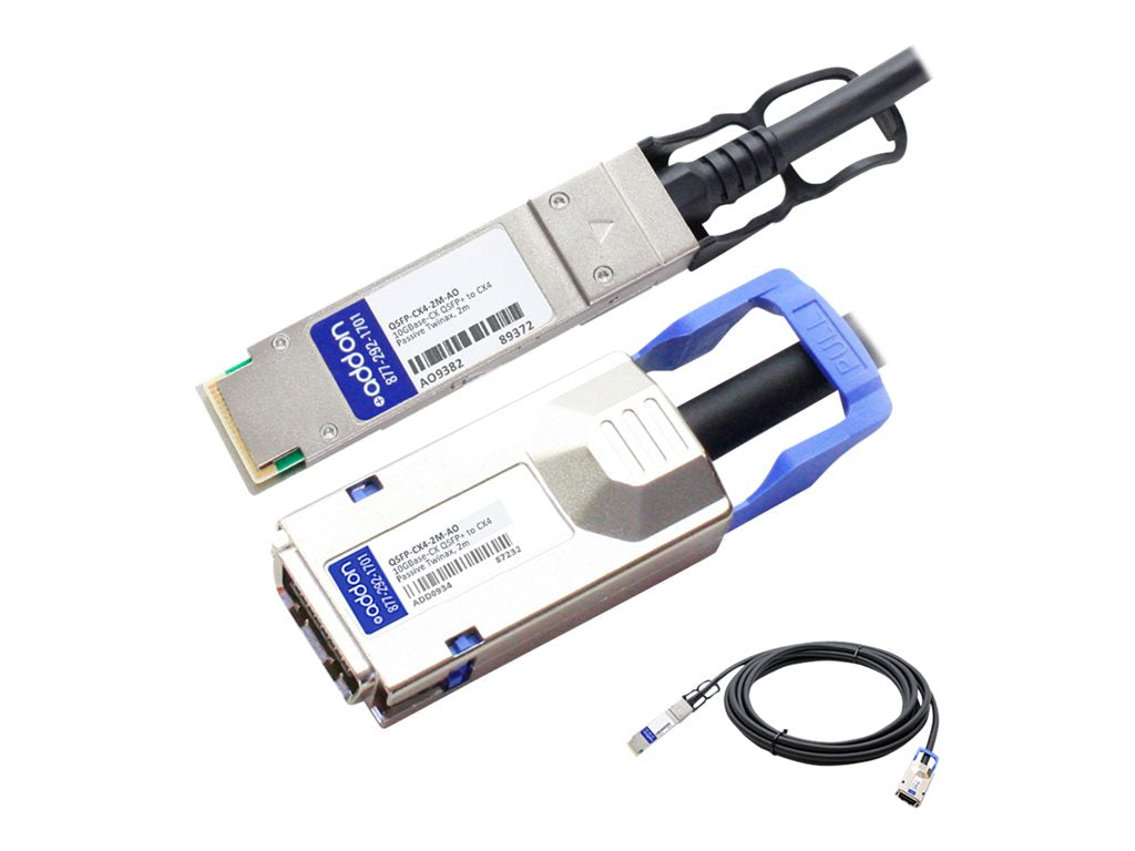 AddOn - 10GBase-CX direct attach cable - TAA Compliant - QSFP+ (M) to CX4 (M) - 6.6 ft - twinaxial - passive