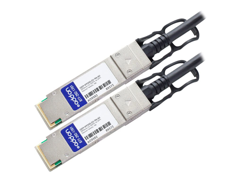 AddOn - 10GBase direct attach cable - TAA Compliant - SFP+ to QSFP+ - 23 ft - twinaxial - passive