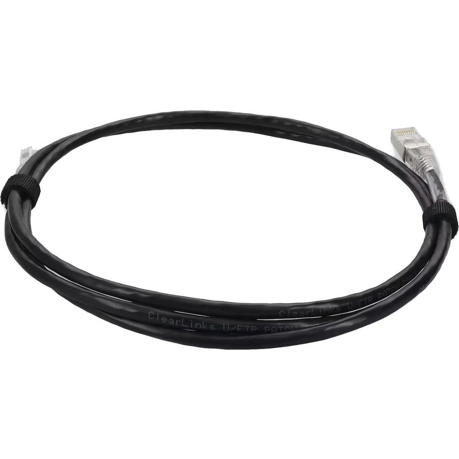 AddOn 10ft Black CAT 6A Slim PVC Ethernet Cable Snagless Clear-Claw RJ-45 M/M ADD-10FSLCAT6A-BK