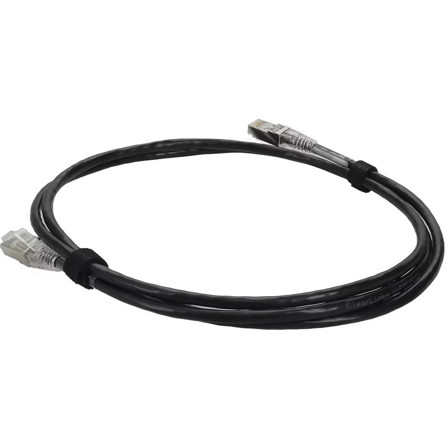 AddOn 10ft Black CAT 6A Slim PVC Ethernet Cable Snagless Clear-Claw RJ-45 M/M ADD-10FSLCAT6A-BK
