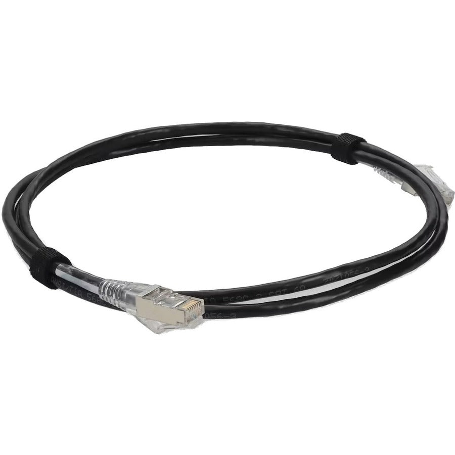 AddOn 10ft Black CAT 6A Slim PVC Ethernet Cable Snagless Clear-Claw RJ-45 M/M ADD-10FSLCAT6A-BK