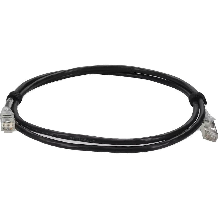 AddOn 10ft Black CAT 6A Slim PVC Ethernet Cable Snagless Clear-Claw RJ-45 M/M ADD-10FSLCAT6A-BK