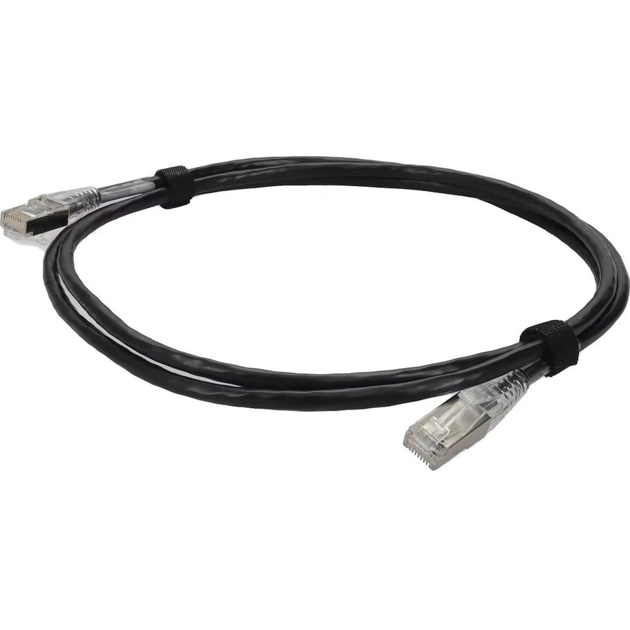AddOn 10ft Black CAT 6A Slim PVC Ethernet Cable Snagless Clear-Claw RJ-45 M/M ADD-10FSLCAT6A-BK