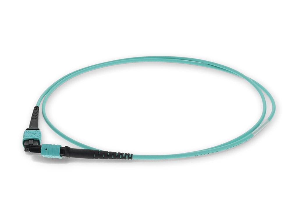 AddOn 10m MPO OM4 Aqua Patch Cable - Crossover cable - TAA Compliant - MPO/UPC multi-mode (F) to MPO/UPC multi-mode (F)
